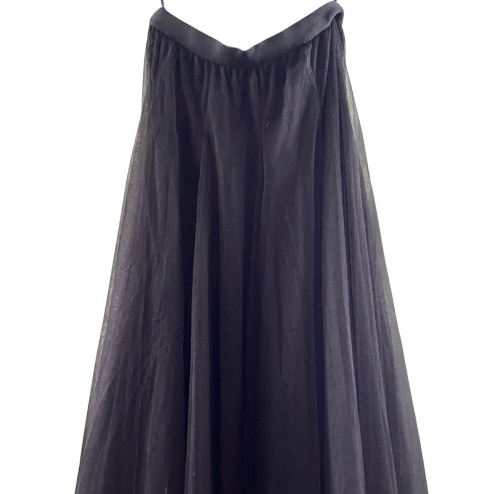 Papillon Women’s Black Midi Chiffon Mesh Skirt – XS – Lightweight & Flowy
